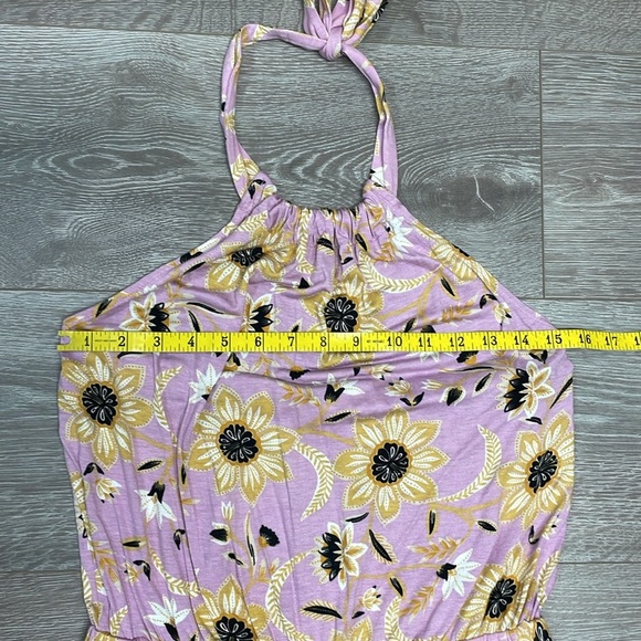 NWT Loft Beach Floral Halter Neck Knit Shorts Romper with Pockets S - Picture 10 of 16